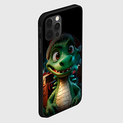 Чехол для iPhone 12 Pro Зеленый милый дракончик 2024, цвет: 3D-черный — фото 2