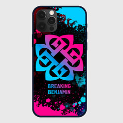 Чехол для iPhone 12 Pro Breaking Benjamin - neon gradient, цвет: 3D-черный