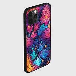 Чехол для iPhone 12 Pro Растительный абстрактный узор, цвет: 3D-черный — фото 2