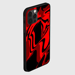 Чехол для iPhone 12 Pro Черно-красное предупреждение, цвет: 3D-черный — фото 2