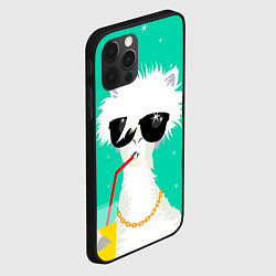 Чехол для iPhone 12 Pro Лама - альпака на чиле, цвет: 3D-черный — фото 2