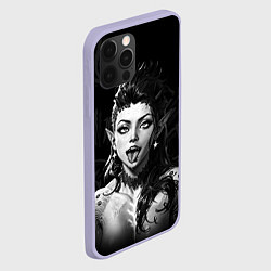 Чехол для iPhone 12 Pro Карлах ахегао - Baldurs gate 3, цвет: 3D-светло-сиреневый — фото 2