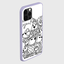 Чехол для iPhone 12 Pro Семья капибары на новый год - раскраска, цвет: 3D-светло-сиреневый — фото 2