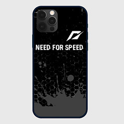 Чехол для iPhone 12 Pro Need for Speed glitch на темном фоне посередине, цвет: 3D-черный
