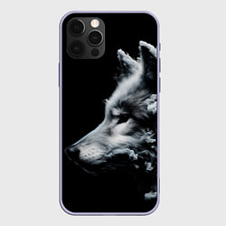 Чехол для iPhone 12 Pro Дымный волк, цвет: 3D-светло-сиреневый