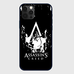 Чехол для iPhone 12 Pro Assassins Creed белые краски, цвет: 3D-черный