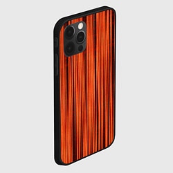 Чехол для iPhone 12 Pro Абстрактные полосы красно-оранжевый, цвет: 3D-черный — фото 2