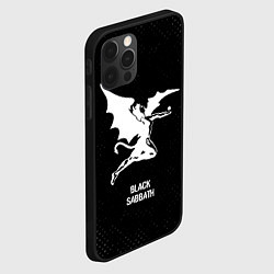 Чехол для iPhone 12 Pro Black Sabbath glitch на темном фоне, цвет: 3D-черный — фото 2