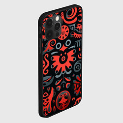 Чехол для iPhone 12 Pro Красно-черный узор в славянском стиле, цвет: 3D-черный — фото 2