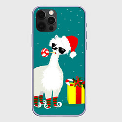 Чехол для iPhone 12 Pro Лама - альпака с подарком, цвет: 3D-светло-сиреневый