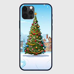 Чехол для iPhone 12 Pro Новогодняя высокая елочка, цвет: 3D-черный