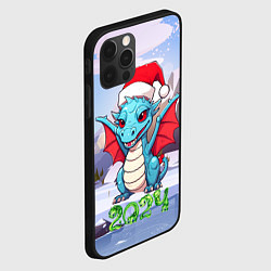 Чехол для iPhone 12 Pro Символ года дракон 2024, цвет: 3D-черный — фото 2