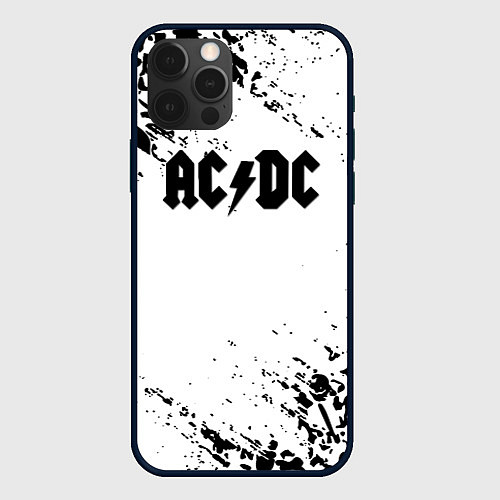 Чехол iPhone 12 Pro ACDC rock collection краски черепа / 3D-Черный – фото 1