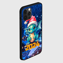 Чехол для iPhone 12 Pro Новогодний дракон 2024, цвет: 3D-черный — фото 2