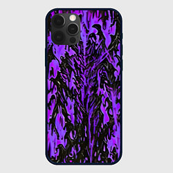 Чехол для iPhone 12 Pro Демонический доспех фиолетовый, цвет: 3D-черный