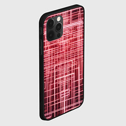 Чехол для iPhone 12 Pro Красные неоновые полосы киберпанк, цвет: 3D-черный — фото 2