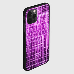Чехол для iPhone 12 Pro Фиолетовые неоновые полосы киберпанк, цвет: 3D-черный — фото 2