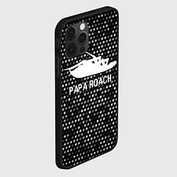 Чехол для iPhone 12 Pro Papa Roach glitch на темном фоне, цвет: 3D-черный — фото 2