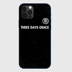 Чехол iPhone 12 Pro Three Days Grace glitch на темном фоне посередине