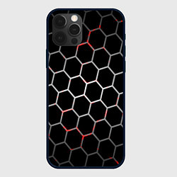 Чехол для iPhone 12 Pro Шестиугольник пчелиный улей, цвет: 3D-черный