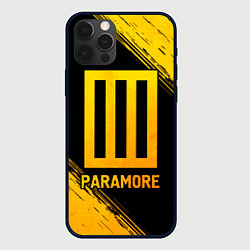 Чехол для iPhone 12 Pro Paramore - gold gradient, цвет: 3D-черный