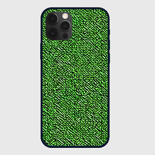 Чехол iPhone 12 Pro Чёрные и зелёные мазки / 3D-Черный – фото 1