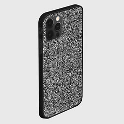 Чехол для iPhone 12 Pro Чёрные и белые узоры, цвет: 3D-черный — фото 2