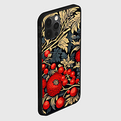 Чехол для iPhone 12 Pro Новогодние ягодки и узоры, цвет: 3D-черный — фото 2