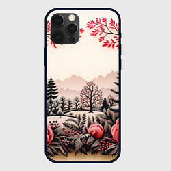 Чехол для iPhone 12 Pro Украшения зимы новый год, цвет: 3D-черный