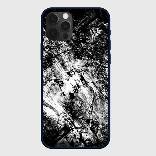 Чехол iPhone 12 Pro Зимний лес узоры / 3D-Черный – фото 1