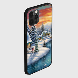 Чехол для iPhone 12 Pro Зимняя маленькая речка, цвет: 3D-черный — фото 2