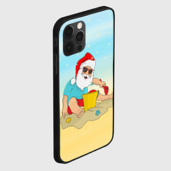 Чехол для iPhone 12 Pro Дед Мороз на море, цвет: 3D-черный — фото 2