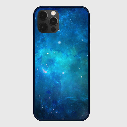 Чехол iPhone 12 Pro Голубой космос / 3D-Черный – фото 1