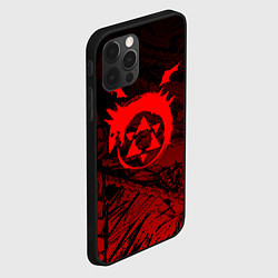 Чехол для iPhone 12 Pro Красный знак уроборос - Стальной алхимик, цвет: 3D-черный — фото 2