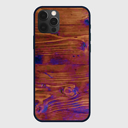 Чехол для iPhone 12 Pro Деревянная благородная текстура, цвет: 3D-черный