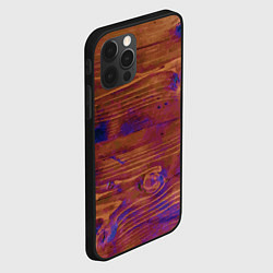 Чехол для iPhone 12 Pro Деревянная благородная текстура, цвет: 3D-черный — фото 2