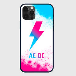 Чехол для iPhone 12 Pro AC DC neon gradient style, цвет: 3D-черный
