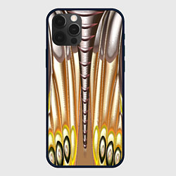 Чехол для iPhone 12 Pro Абстрактный рисунок по мотивам крыла бабочки, цвет: 3D-черный