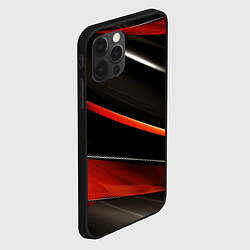 Чехол для iPhone 12 Pro Красные и черные вставки, цвет: 3D-черный — фото 2