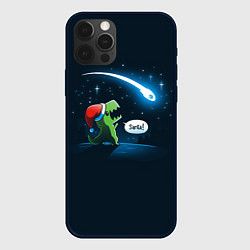 Чехол для iPhone 12 Pro Новогодний ти рекс, цвет: 3D-черный