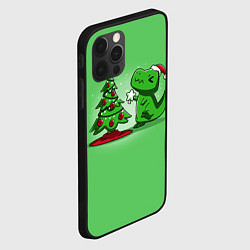Чехол для iPhone 12 Pro Новогодняя проблема тираннозавра рекса, цвет: 3D-черный — фото 2