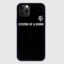 Чехол для iPhone 12 Pro System of a Down glitch на темном фоне посередине, цвет: 3D-черный