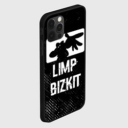 Чехол для iPhone 12 Pro Limp Bizkit glitch на темном фоне, цвет: 3D-черный — фото 2