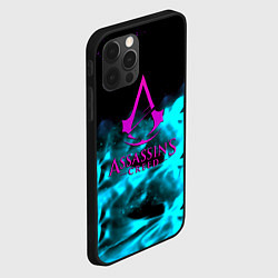 Чехол для iPhone 12 Pro Assassins Creed flame neon, цвет: 3D-черный — фото 2