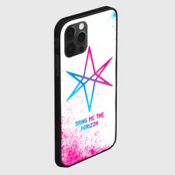 Чехол для iPhone 12 Pro Bring Me the Horizon neon gradient style, цвет: 3D-черный — фото 2