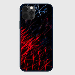 Чехол для iPhone 12 Pro Красно чёрные узоры, цвет: 3D-черный