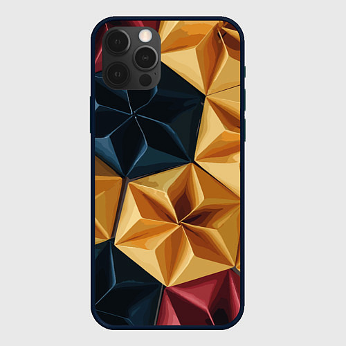 Чехол iPhone 12 Pro Ромбовое вдохновение / 3D-Черный – фото 1