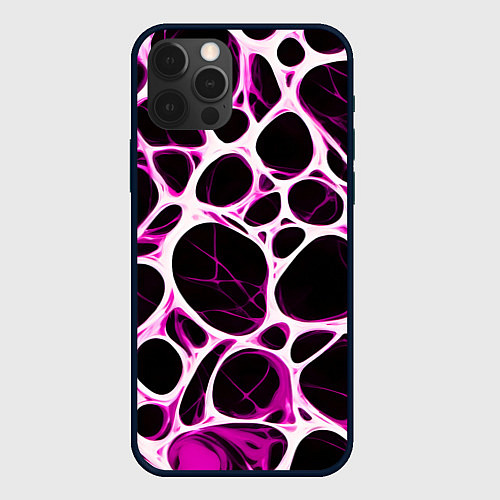 Чехол iPhone 12 Pro Розовая морская волна / 3D-Черный – фото 1