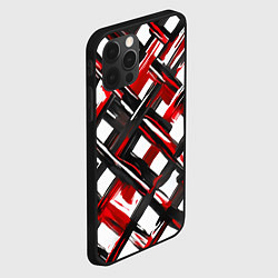 Чехол для iPhone 12 Pro Красные и чёрные мазки, цвет: 3D-черный — фото 2