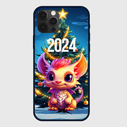 Чехол для iPhone 12 Pro Малыш в обличии дракона для зимы 2024, цвет: 3D-черный